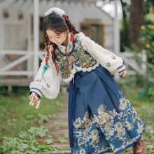 新款春秋儿童汉服套装女童新中式马面裙薄款女孩拜年服套装