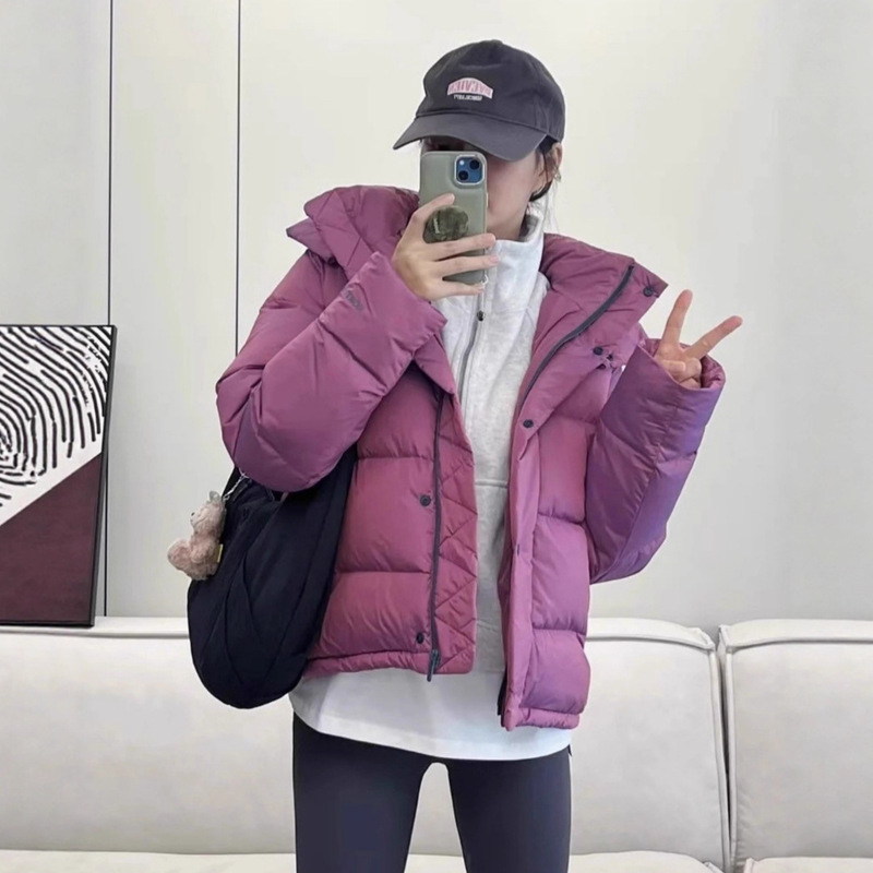Lulu's Same Five-Panel down Jacket Wunder Puff Jacket Puff White Duck down Warm Thickeneded Jacket for Women