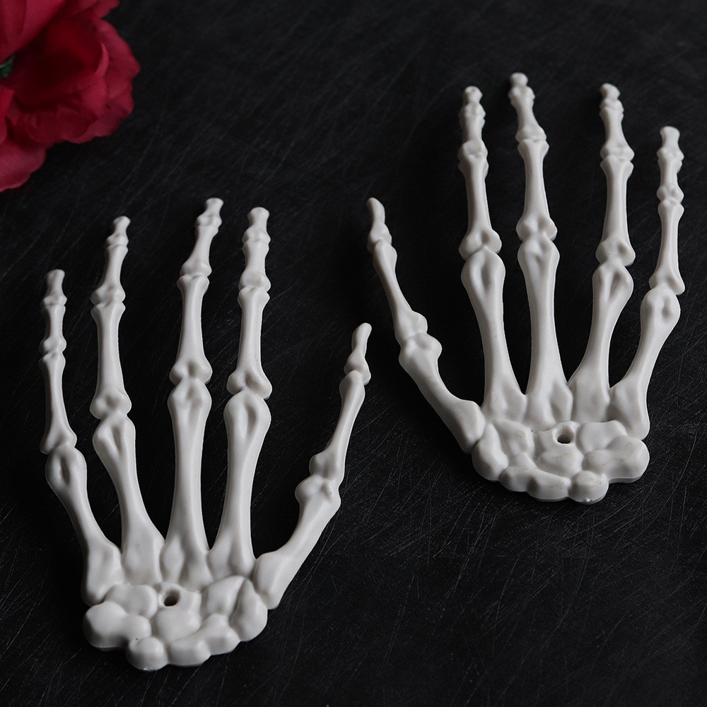 Halloween esqueleto conjunto de esqueleto simulación de plástico humano hueso de mano cráneo adornos de decoración del día fantasma props