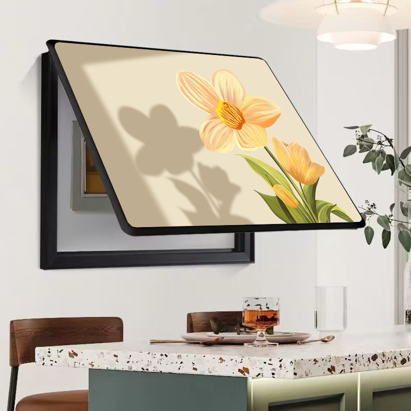 Caja de medidor, pintura decorativa, oclusión, caja de interruptor sin agujeros, caja de distribución, sala de estar, comedor, pintura de porcelana de cristal, simplicidad moderna, lujo ligero