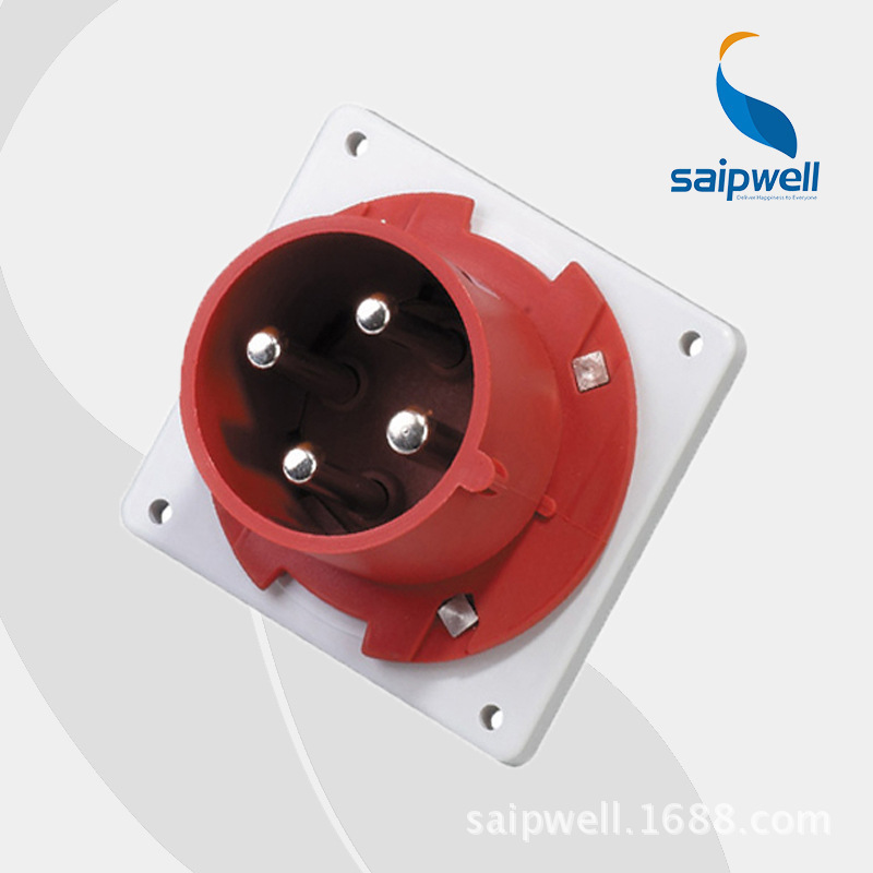 斯普威尔供应SP-1982防水暗装插头 用于配电柜IP44工业电源插头