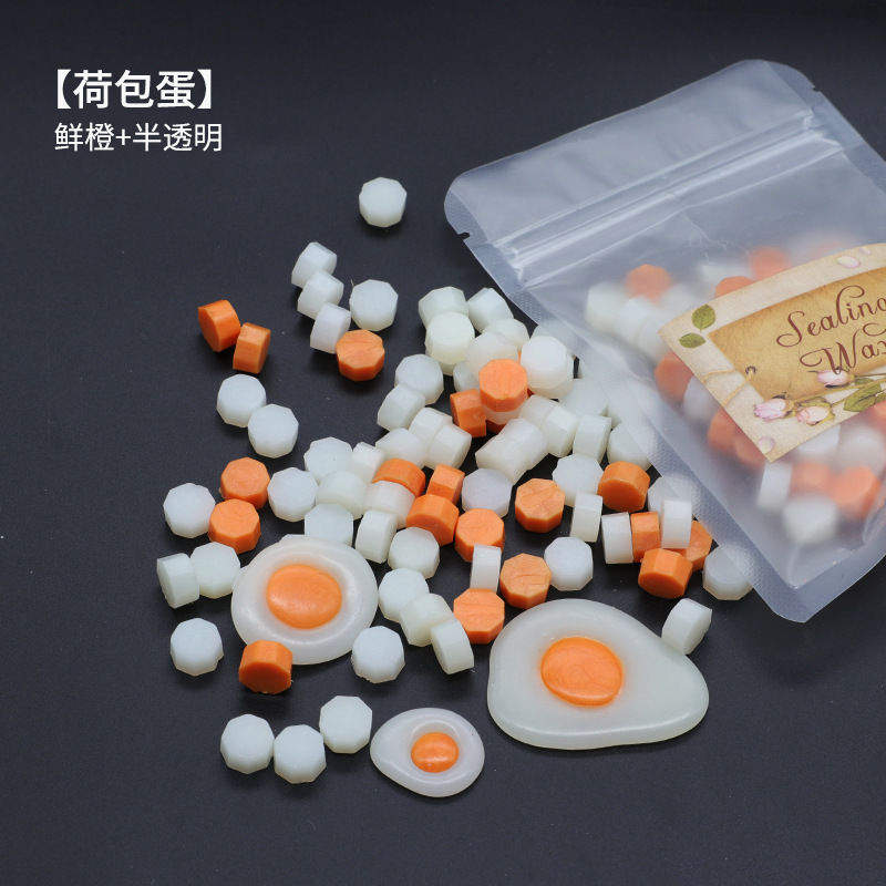 Ocho-lado fuego pintura cera grano mezclado color 35g bolsa de embalaje fuego pintura cera sello al por mayor sobre DIY mano cuenta de sellado Uso de cera