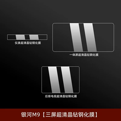 Galaxy M9 interior protection film, center: Car interior film - galaxy-m9three-screen-ultra-clear-crystal-tempered-film-with-free-rear-air-conditioning-nano-film