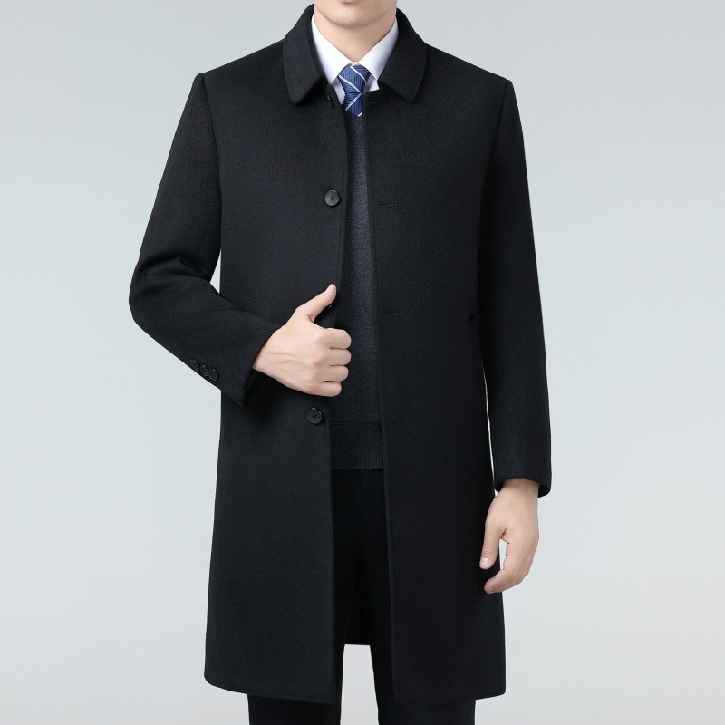 Casual woolen winter double-sided cashmere long woolen coat