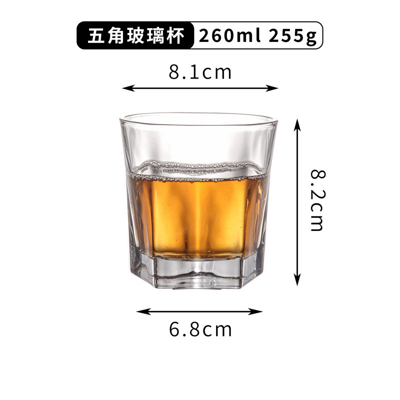 KTV bar copa de vino templado taza octogonal engrosada Fondo vaso de cerveza vaso de vino blanco taza de agua taza de té pequeña copa de vino