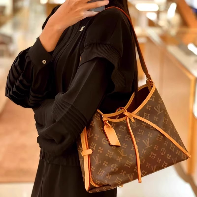 原标 芯片版 高版本 凯瑞奥L 真皮女包 单肩斜挎 carryall V 托特|undefined
