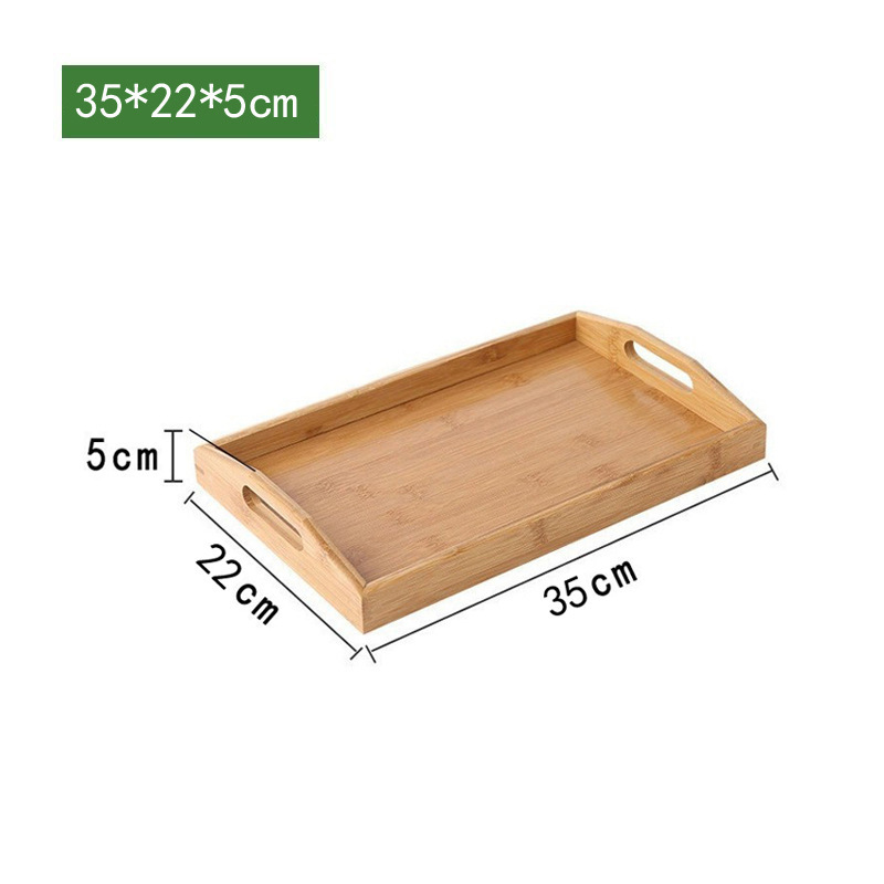竹の木のトレーの長方形のお茶の皿の実木の家庭用の工夫のお茶のコップのトレーの日本式の木製のパンの木の食事の皿|undefined
