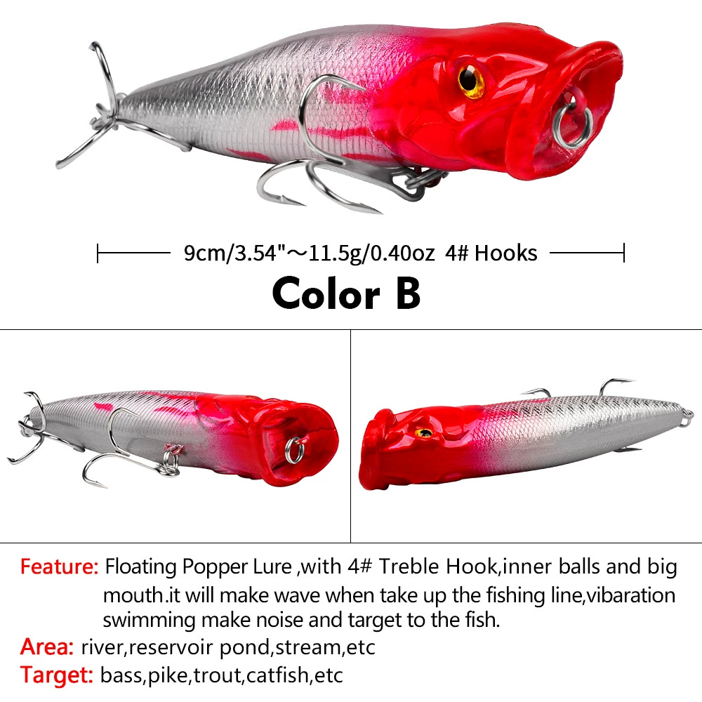 9.5cm Luya Bait Popa Fishing Bait 12g Fishing Gear False Bait DW1704