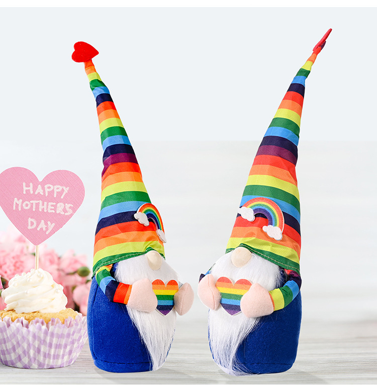 Rainbow Pattern Casual Style Christmas Casual Rainbow Polyester Party Rudolph Doll Decorations