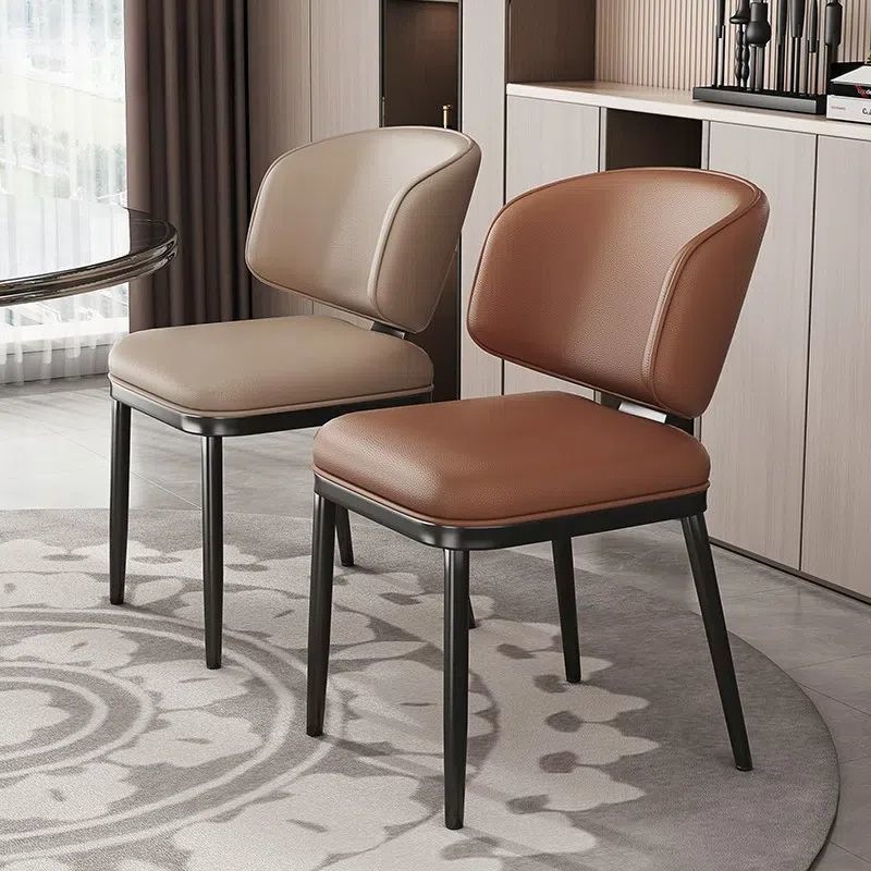 Silla de comedor simple moderna silla de diseño doméstico minimalista restaurante hotel gato raspar piel de lujo silla de mesa de comedor