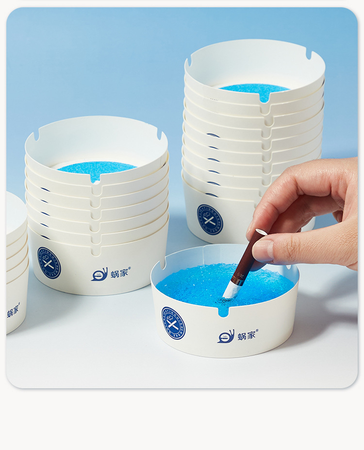 Wojia Disposable Ashtray with Built-In Smoke Quenching Sand, Thickened and Hardened, for Hotel and Internet Cafe Use, Absorbs Smoke Ash, Portable
