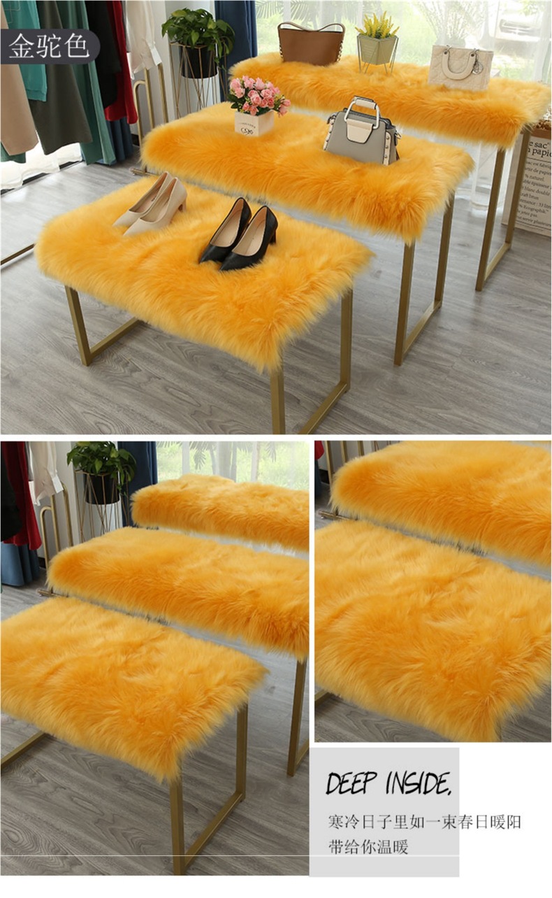 Plush Carpet Clothing Store Window Display Stand Plush Decorative Blanket Table Counter Flow Table White Imitation Wool Mat