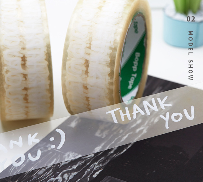 Thankyou cinta adhesiva de embalaje rosa, sello de red, cinta de sellado, cinta de impresión de dibujos animados, fabricante al por mayor