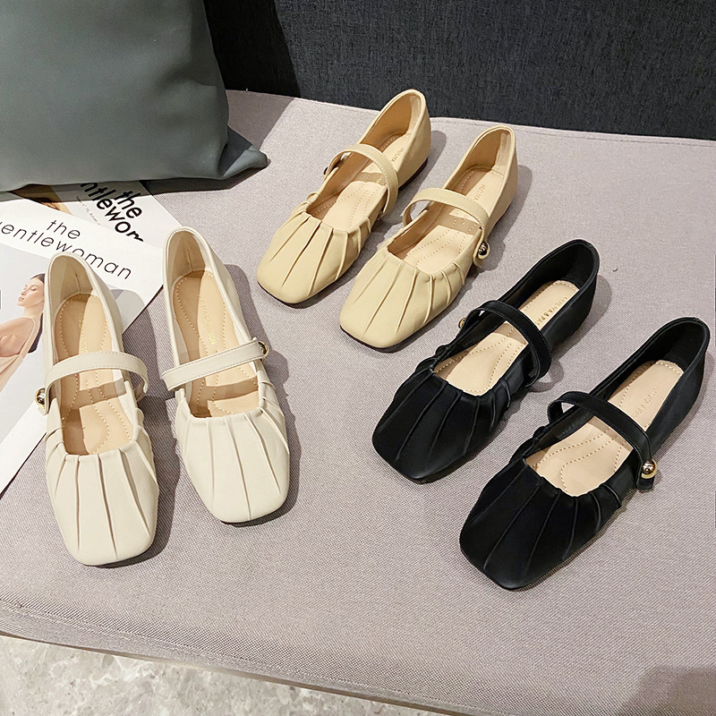 Women's Flats 2025 New Summer French Fairy Retro Shallow Casual Soft Sole Mary Jane Shoes For Women_vogvips.com