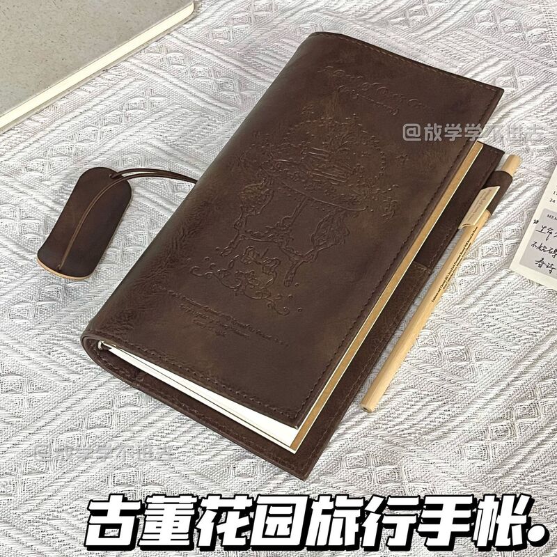 严选新款古董花园随身旅行手帐本复古随身记录本皮日记事笔记本子|undefined