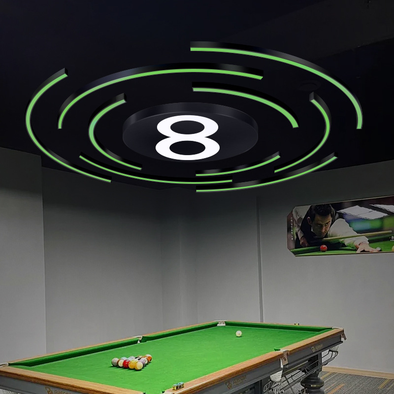 Lámpara de forma especial de forma redonda snooker billar negro 8 tiendas de juegos de marea KTV sala de deportes eléctricos atmósfera de billar anillo image 4