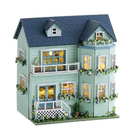 Mini feliz Manor serie pequeña casa extranjera montado DIY pequeña casa de los niños Juguetes Para La novia para los regalos