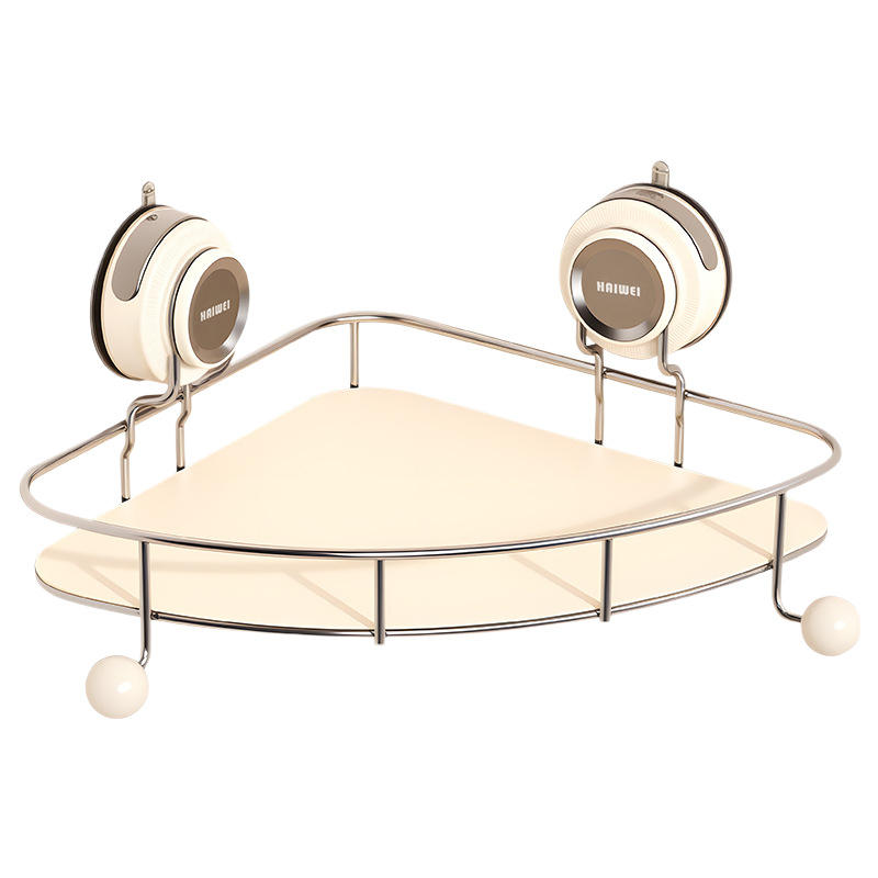 Baño de ventosas triangulares estante de almacenamiento colgado en la pared sin perforación de baño lavabo lavabo almacenamiento de estante de almacenamiento