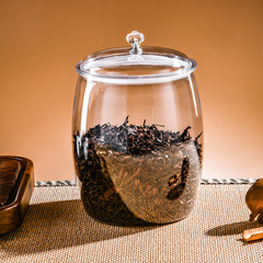 円形茶餅陳皮貯蔵タンク蓋付き食品級密封箱プーアル茶透明缶五穀雑穀密封缶