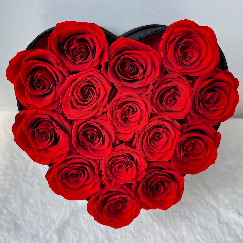 Serie de productos terminados de flores preservadas en cubo acrílico, rosa de San Valentín con cabeza de hongo, regalo para el Día de la Madre de Amazon