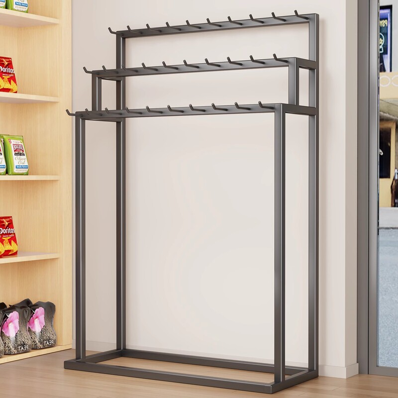 Supermarket Broom Display Rack, Department Store Multifunctional Store Storage Rack, Entrance Iron Rack, Canteen Mop Rack Supermarket Broom Display Rack, Department Store Multifunctional Store Storage Rack, Entrance Iron Rack, Canteen Mop Rack