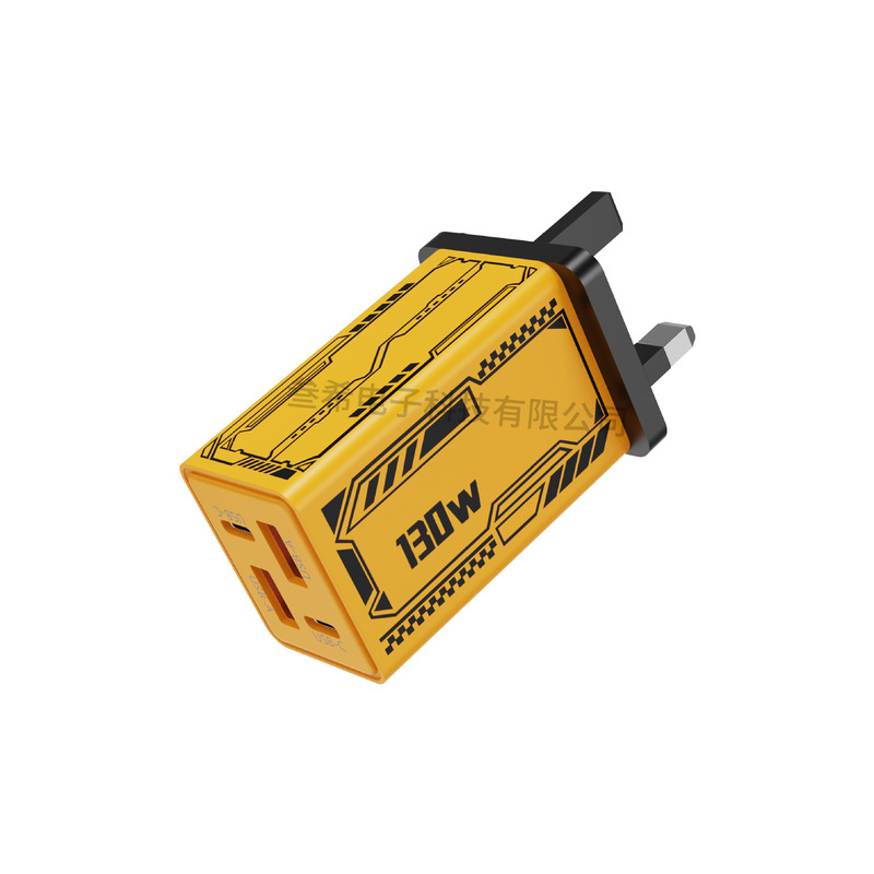 跨境130W多口充电器2USB+2PD机甲插头适用苹果华为美规欧规充电器|undefined