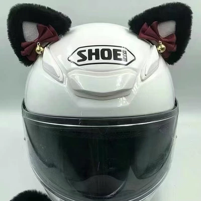 Electric Vehicle Motorcycle Light | Motosiklet dəbilqələri - a-pair-of-black-pink-ears-and-red-bow-bells