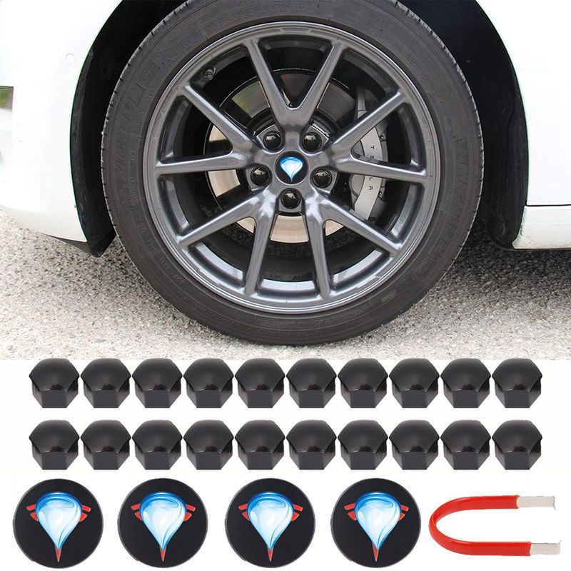 テスラモデル 3/X/S ホイールハブキャップホイールハブキャップロゴカバーセンターカバーセット修正アクセサリーに適しています|undefined