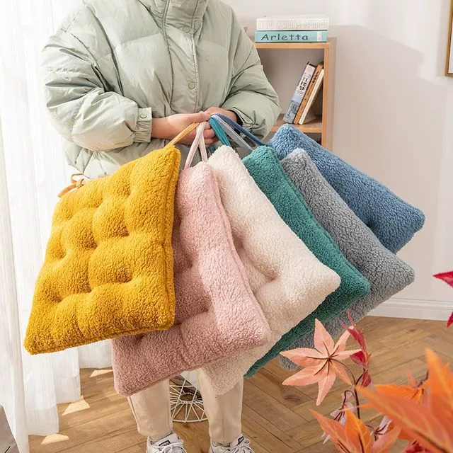 Хлопчатобумажная подушка плюшевая толстая стула зимняя студенческая подушка сиденья долго сидящая табуретка обеденный стул задница подушка овечья шерсть