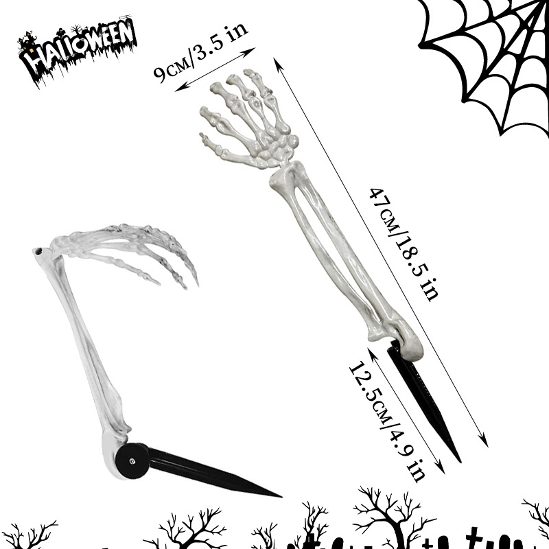 Halloween fantasma horrendo insertar adornos decoración esqueleto simulado insertar flores ajustables patio