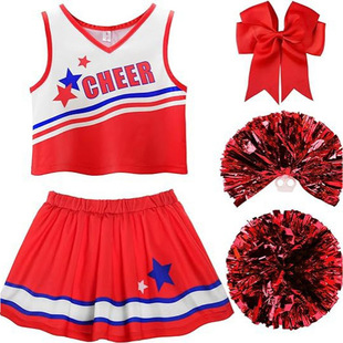 Cross-border Children's Cheerleading suit Games Performance Clothing Cheerleading Competitive Performance Clothing Competition Skirt Stage Clothing