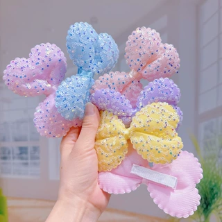 亮片领结发夹子欧美儿童大蝴蝶结发卡女童发饰发卡可爱碎发不伤发