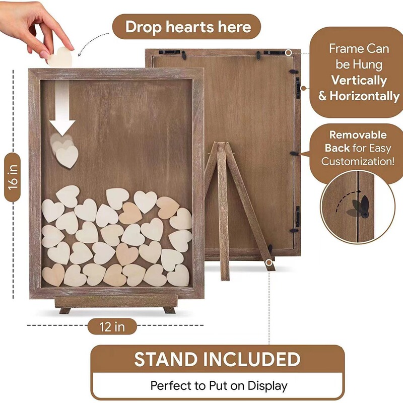 Wedding Wooden Crafts Photo Frame Table Desktop Wooden Ornaments Square Love Sign-In Book Cross-Border Decorative Ornaments Wedding Wooden Crafts Photo Frame Table Desktop Wooden Ornaments Square Love Sign-In Book Cross-Border Decorative Ornaments