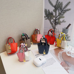 H Home Mini Vegetable Basket Bag Charm Creative Headphone Bag Storage Bag Cute Bucket Bag Car Keychain Pendant