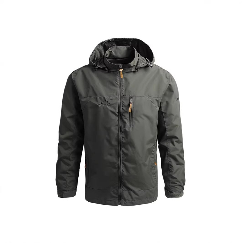 Soft Shell Jacket Men's Spring and Autumn Outdoor Jacket Youth Hooded Loose Large Size Casual Windbreaker Jacket