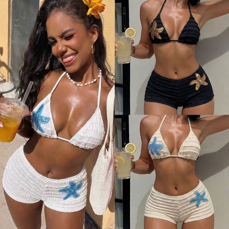 2026 European and American Sexy Star Beach Vacation Two-Piece Swimwear Bikini Cross-Border