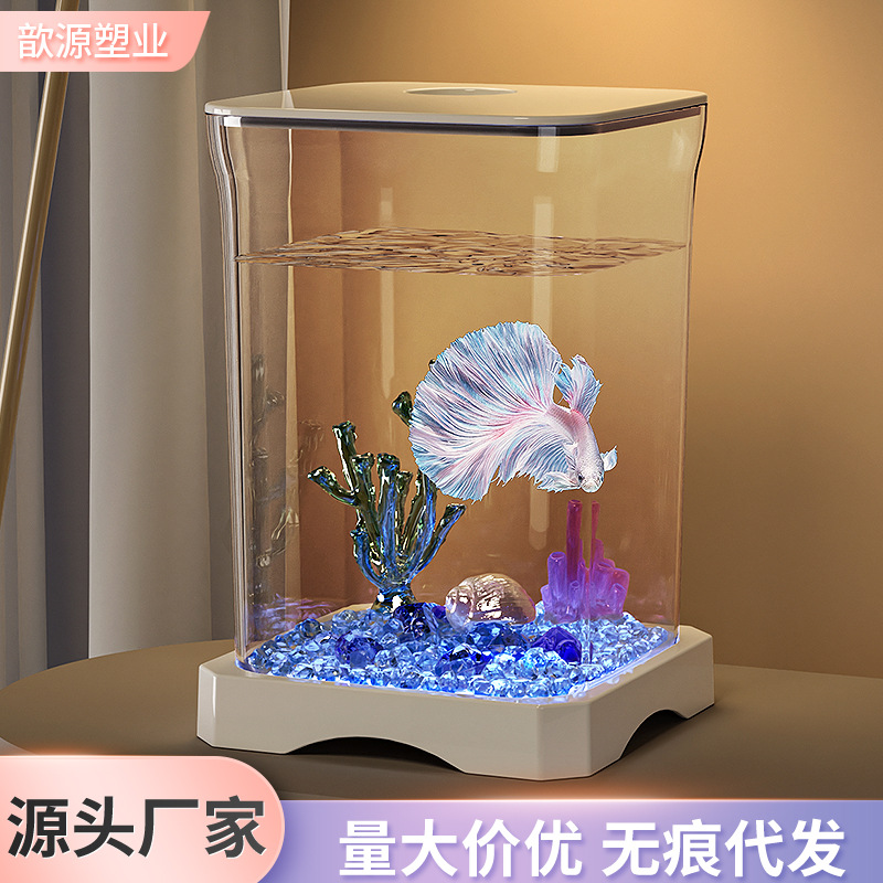 Taco de pescado sala de estar doméstica pequeña y mediana mesa doméstica pequeña jaula de peces dorados de lujo acuario ecológico ornamental de peces