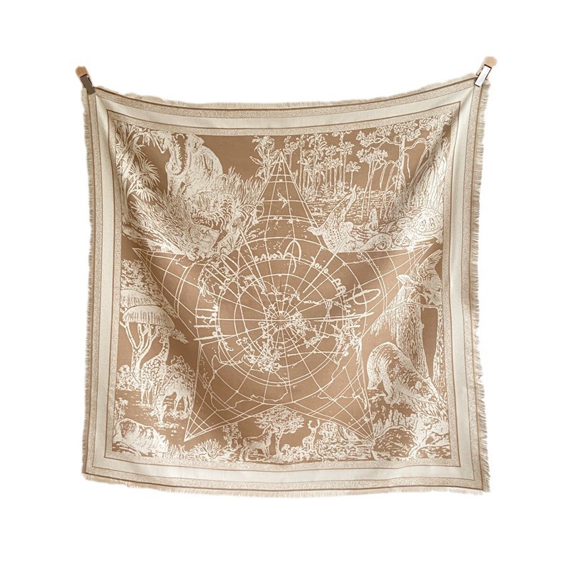 Großer quadratischer Winterschal im Ethno-Stil, doppelseitiger fünfzackiger Stern aus Kaschmir, dicker und warmer Reiseschal_voghion.com