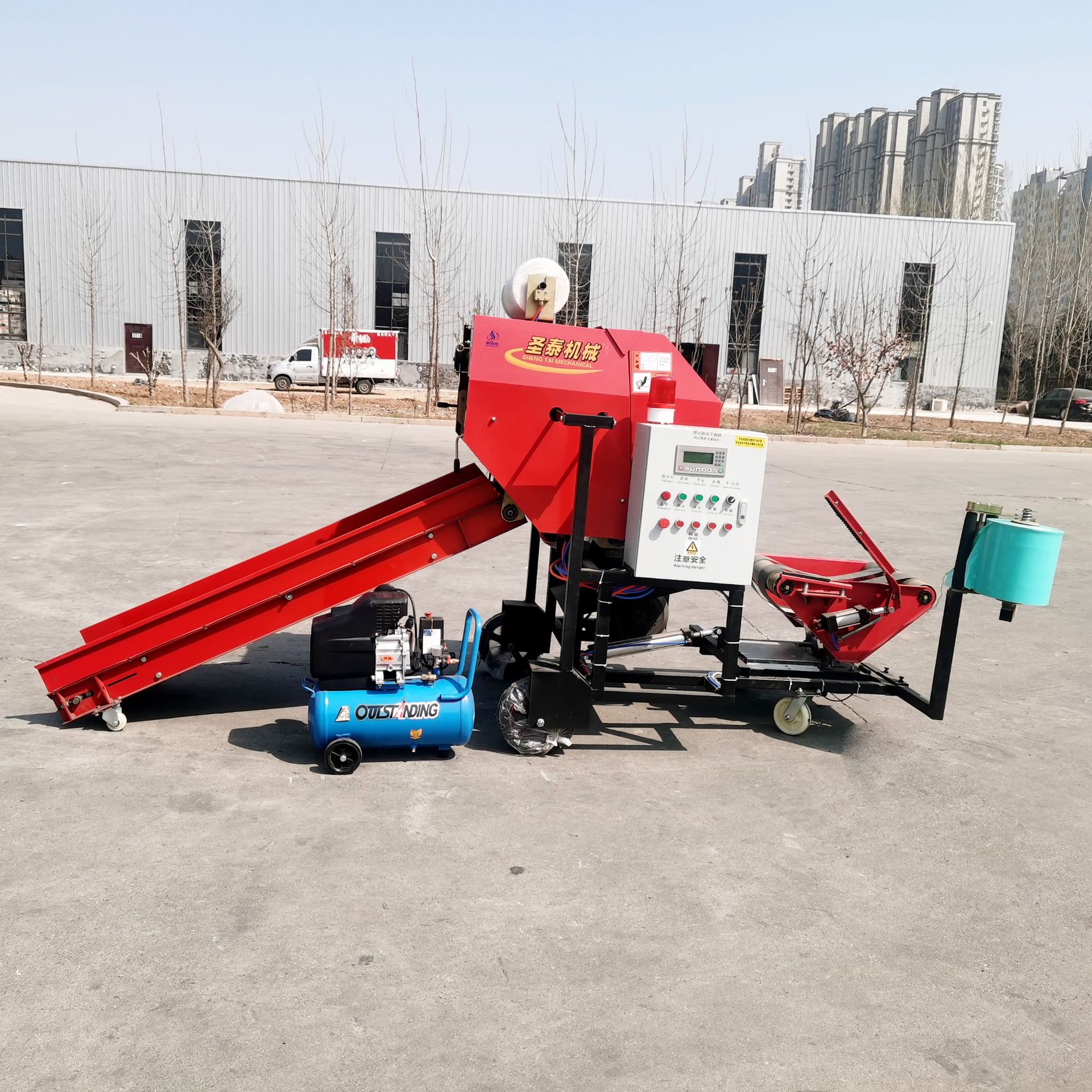 山东济宁玉米秸秆打捆机 青贮打包机 发酵好青储裹包机