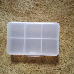 メーカー卸売りは新しいフロスト六格の小さな薬箱プラスチック収納箱アクセサリー錠剤カプセル分格箱を厚くした