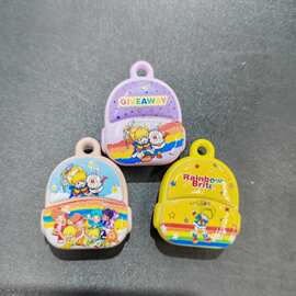 吊孔烤漆彩虹女孩书包背包 DIY手工串珠吊坠挂件钥匙链饰品配件