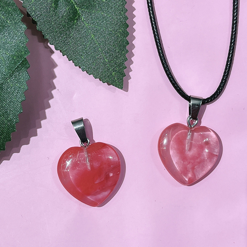 DIY Jewelry Accessories Classification 1 Piece 20*20mm Natural Stone Heart Shape DIY Jewelry Accessories Pendant