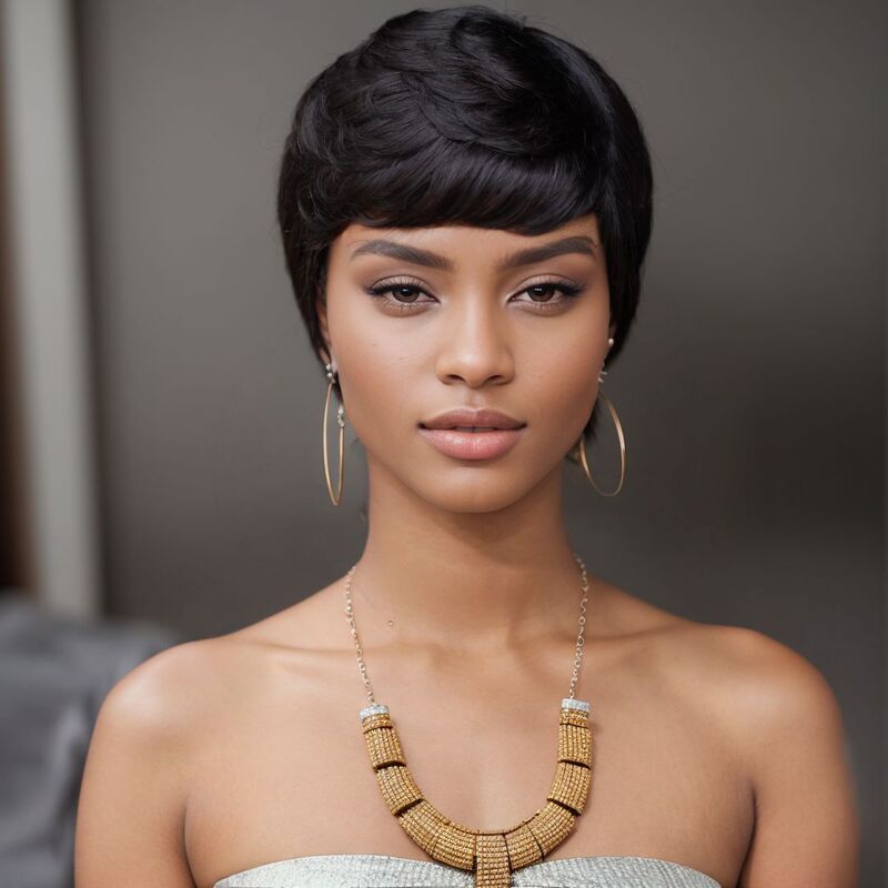 Short Pixie Cut Wig100% Human Hair Brazilian Hair