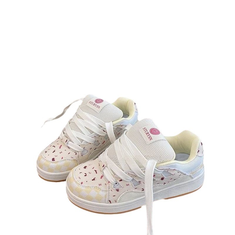 Zapatos de pan clásicos de estilo de Hong Kong con suela gruesa zapatos de skate casuales de nicho para mujeres 2024 otoño nuevos zapatos casuales deportivos