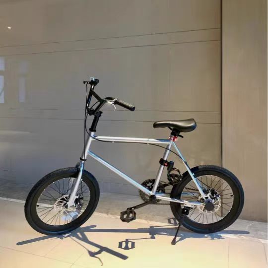 死飞自行车迷你20寸小轮男女学生双碟刹彩色复古轻便女式通勤单车