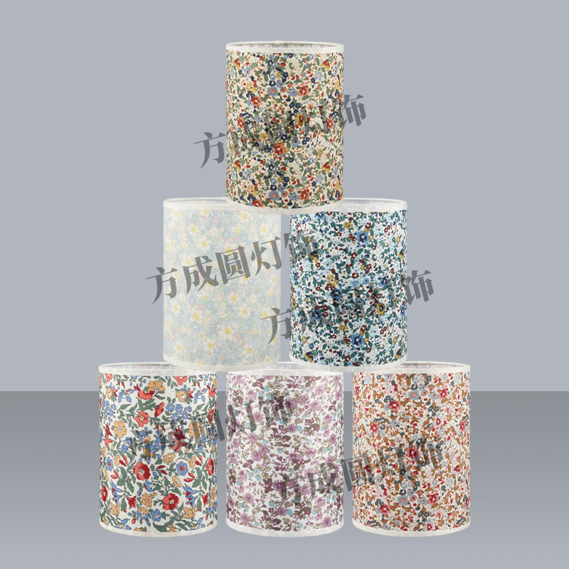 Pantalla de lámpara de mesa pastoral retro patrón de impresión floral lámpara de mesa carcasa de pantalla de lámpara estilo nacional chino lámpara de cabecera de casa de familia pantalla de lámpara