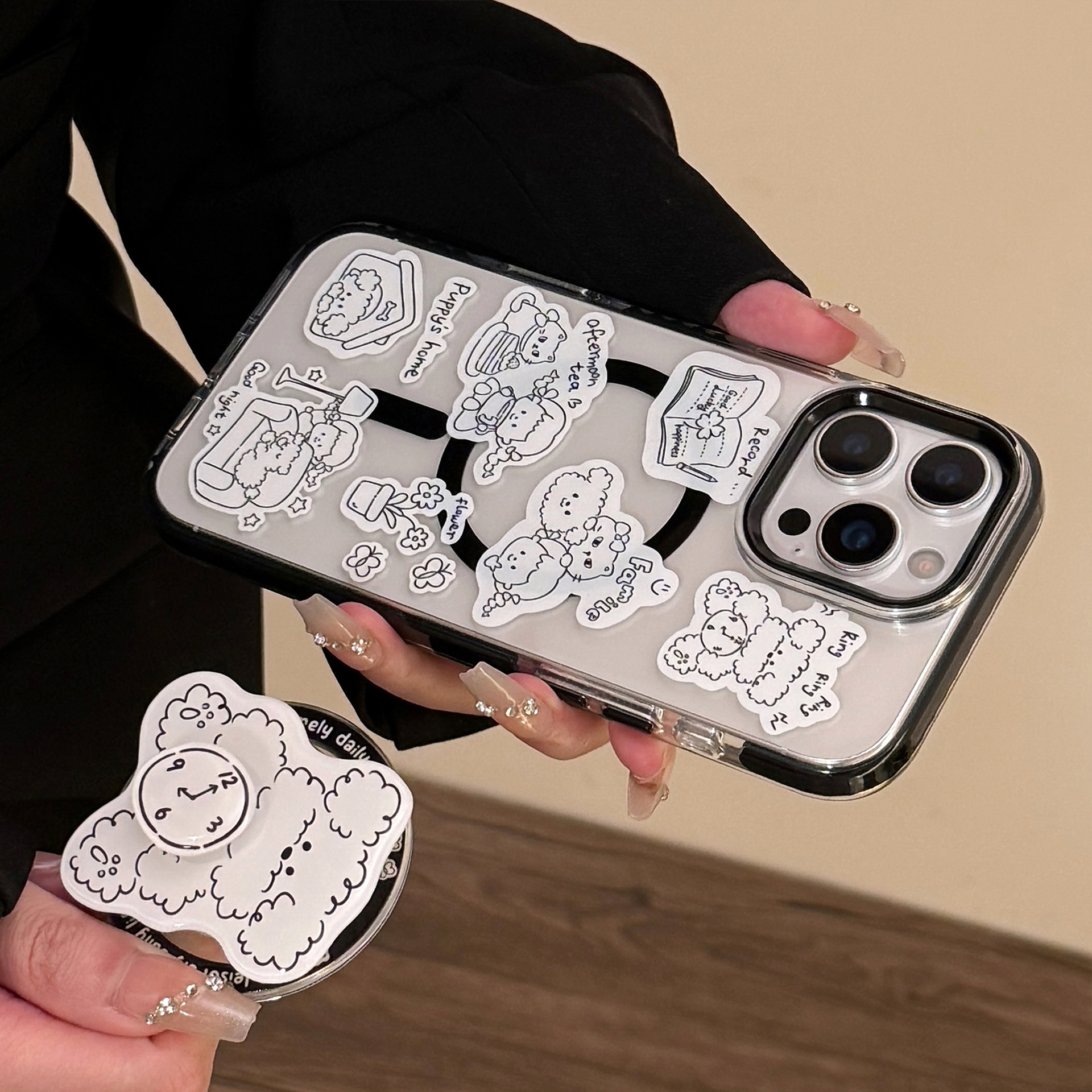 Magnetic Protective Phone Case With Rotating Stand For Iphone_voghion.com