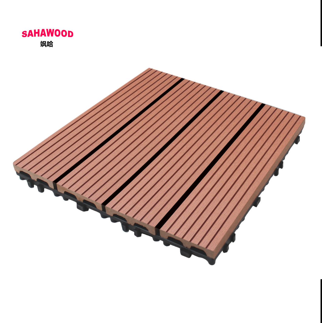 DIY madera-plástico empalme piso al aire libre antideslizante corrosión compuesto piso 30*90 plástico piso de madera al aire libre auto-Empalme piso