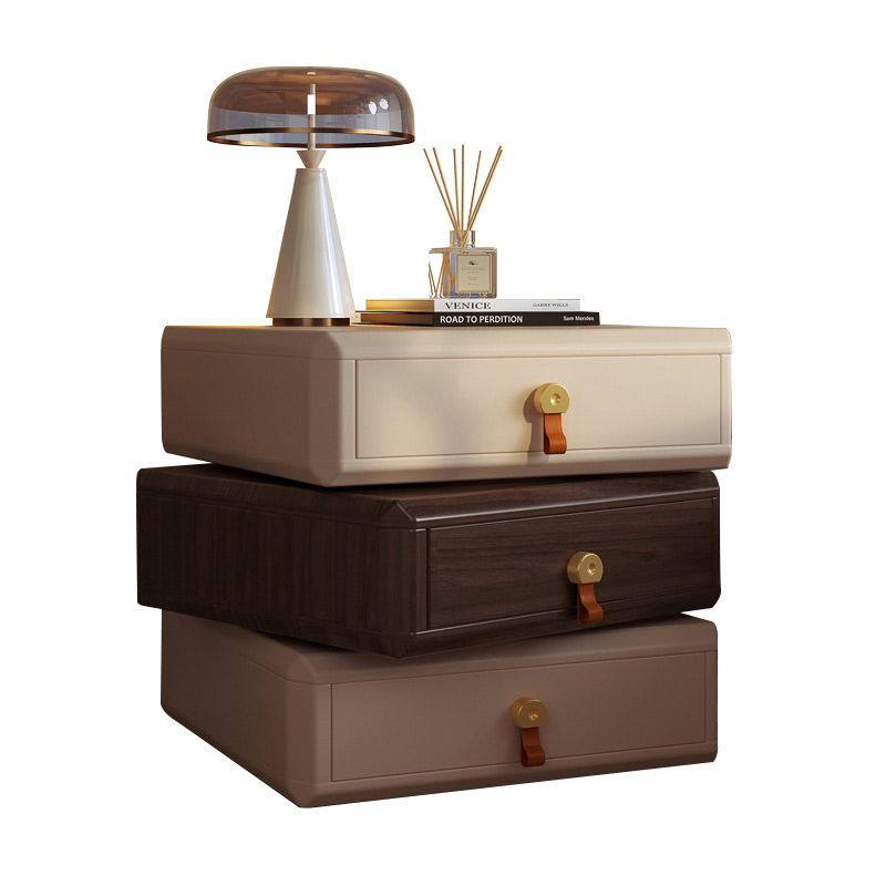 Mesita de noche giratoria creativa Mesita de noche de madera maciza de lujo ligera moderna 2024 nuevo armario de almacenamiento de dormitorio