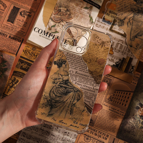 Classical historical records series handbook material paper retro handbook material book creative English alphabet stationery sticker set
